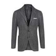 Kasjmier Herringbone Jas Kiton , Gray , Heren