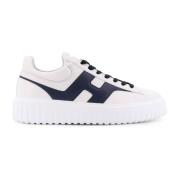 Strepen Leren Sneakers met Memory Foam Hogan , White , Heren