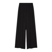 Zijden Wijde Pijp Broek Zwart Joseph , Black , Dames