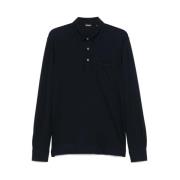 Midnight Blue Polo Sweater Ermenegildo Zegna , Blue , Heren