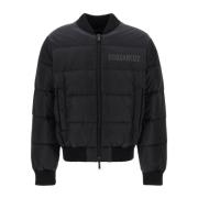 Zwarte Puff Bomberjack van Polyamide Dsquared2 , Black , Heren