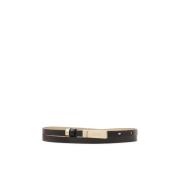 Smalle leren band in zwart Kazar , Black , Dames