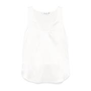 Witte Zijden Mouwloze Elegante Top Max Mara , White , Dames