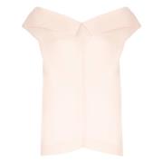 Zijden V-Hals Roze Top Khaite , Pink , Dames