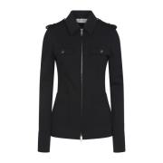 Gebreid stretch wollen jasje Sportmax , Black , Dames