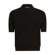 Zwarte Ribgebreide T-shirts en Polos Dolce & Gabbana , Black , Heren