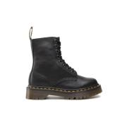 Zwarte Leren Pascal Laarzen Dr. Martens , Black , Dames