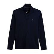 Poloshirt met lange mouwen en vlinderlogo Eden Park , Blue , Heren