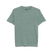 Groene Crew Neck T-shirt Fedeli , Green , Heren