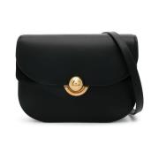 Zwarte leren schoudertas met Boule slot Furla , Black , Dames