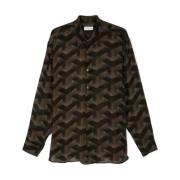 Antraciet Shirt 01190-Croom 9130 Dries Van Noten , Brown , Heren