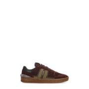 Bordeaux Leren Sneakers met Suède Inzetstukken Lanvin , Red , Heren