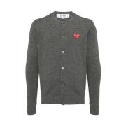 Logo Cardigan in Grijs Comme des Garçons Play , Gray , Heren