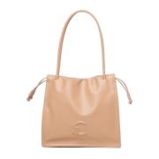 Nude Schoudertas met Trekkoordsluiting Coccinelle , Beige , Dames