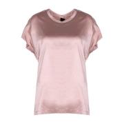 Elegante T-shirt met strik op de rug Pinko , Pink , Dames