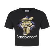 Diamanten Kolom Bedrukt Baby T-Shirt Casablanca , Black , Dames