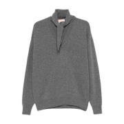 Grijze top met lange mouwen en sjaal Plan C , Gray , Dames