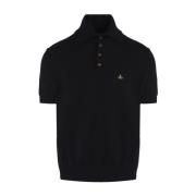 Zwarte Gebreide Poloshirt Vivienne Westwood , Black , Heren