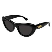 Stijlvolle Cat Eye Zonnebril in Zwart Bottega Veneta , Black , Unisex