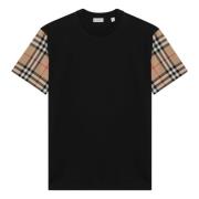 Korte Mouw Ronde Hals T-Shirt Burberry , Black , Dames