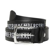 Zwarte Leren Riem voor Mannen Bikkembergs , Black , Heren