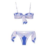 Blauwe Zee Bikini met Bedrukte Verstevigingen Zimmermann , Blue , Dame...