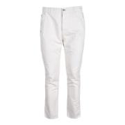 Katoen Linnen Grijze Broek Daniele Alessandrini , White , Heren