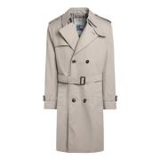 Dubbelborstige Jas Burberry , Gray , Heren