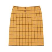 Moderne Geruite Wollen Rok Ines De La Fressange Paris , Yellow , Dames