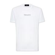 Logo Print Wit T-shirt Lichtgewicht Jersey Dsquared2 , White , Heren