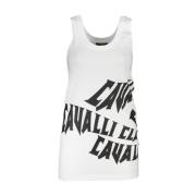 Wit Katoenen Tanktop voor Vrouwen Cavalli Class , White , Dames