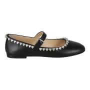 Zwarte Ballerina Schoenen Elegant Platte Zool Mach & Mach , Black , Da...