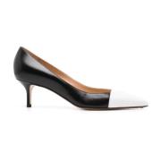 Wit Zwart Leren Pumps Francesco Russo , Black , Dames