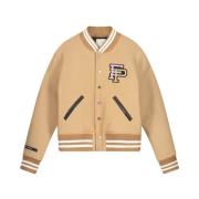 Varsity Jacket Camel Filling Pieces , Beige , Heren