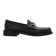 Zwarte Leren Loafer Schoenen Gucci , Black , Heren