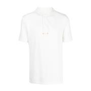 Witte Katoenen Kraagloos Poloshirt Maison Margiela , White , Heren