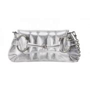 Horsebit Chain Small Shoulder Bag Gucci , Gray , Dames