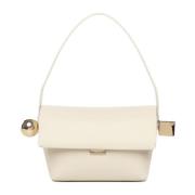 Cirkelvormige Metalen Sluiting Clutch Room Jacquemus , Beige , Dames