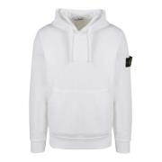 Klassieke Logo Hoodie met Badge Stone Island , White , Heren