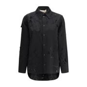 Bloemen Cut-Out Shirt met Knoopmanchetten Marni , Black , Dames