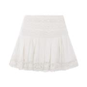 Witte Geplooide Rok met Kantdetails Isabel Marant Étoile , White , Dam...