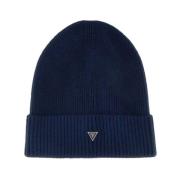 Stijlvolle Beanie Hoed voor Mannen Guess , Blue , Heren