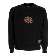 Zwarte Crewneck Sweater Geborduurd Katoen Propaganda , Black , Heren