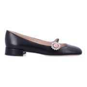 Daisy Jewel Mary-Jane Ballet Flats Valentino Garavani , Black , Dames