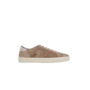 Suede Low-Top Sneakers met Logo Brunello Cucinelli , Beige , Heren