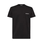 Milan Print Katoenen T-shirt Dsquared2 , Black , Heren