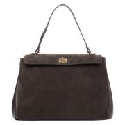 Donkerbruine Satchel Handtas voor vrouwen gemaakt van Premium Italiaan...