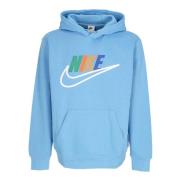 Blauwe Blok Hoodie met Voorzak Nike , Blue , Heren