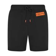 Zwarte Logo Patch Zwemshorts Heron Preston , Black , Heren