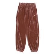 Rode Velours Jogger Sportkleding Nike , Brown , Dames